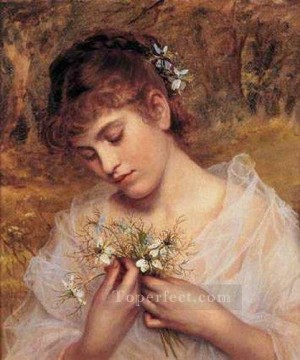  St Oil Painting - Love In a Mist genre Sophie Gengembre Anderson